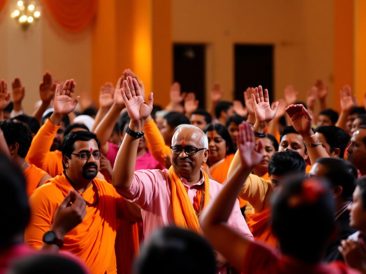Devotees in class